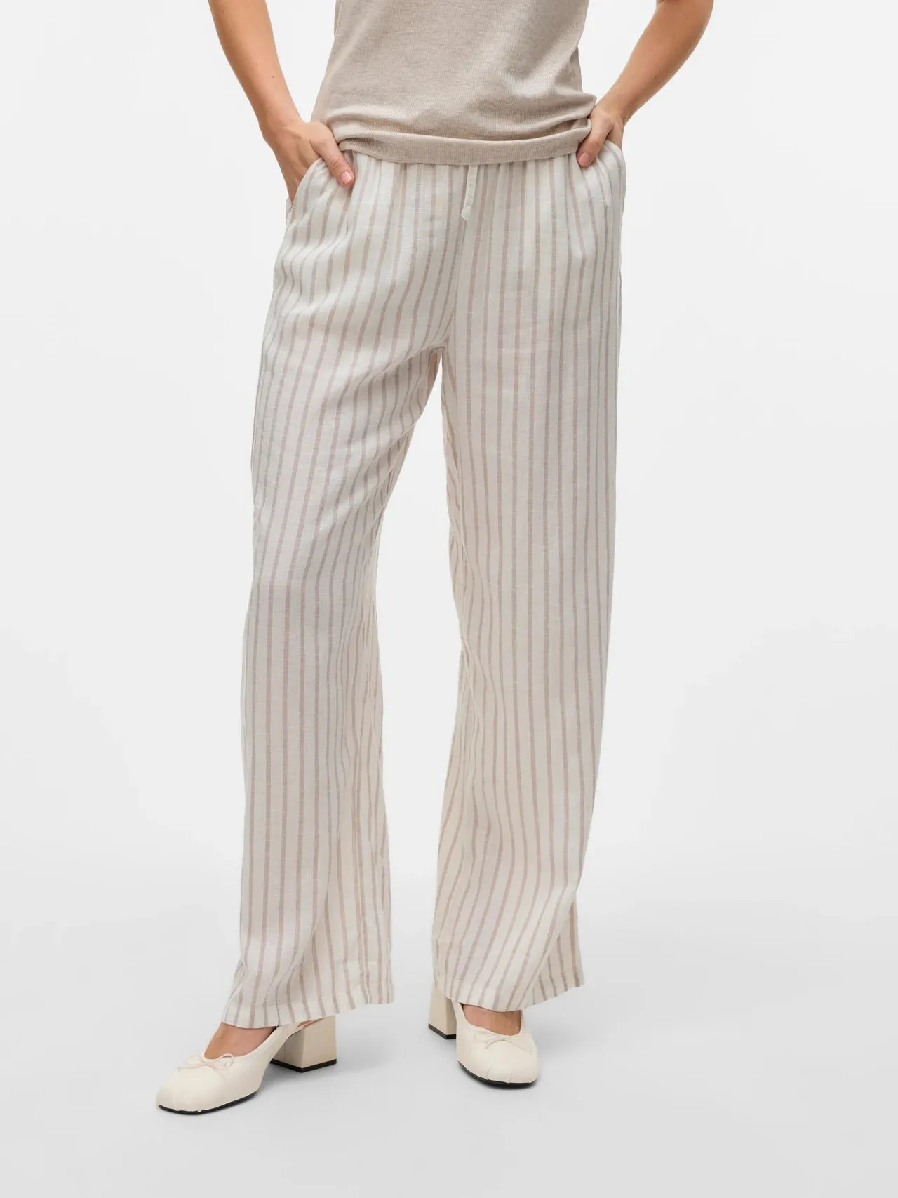 Simple Layers Subtle Palette Linen Mid Waist Pants