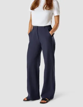 Linen Pants Navy ReinforcedPockets Slimline Fit