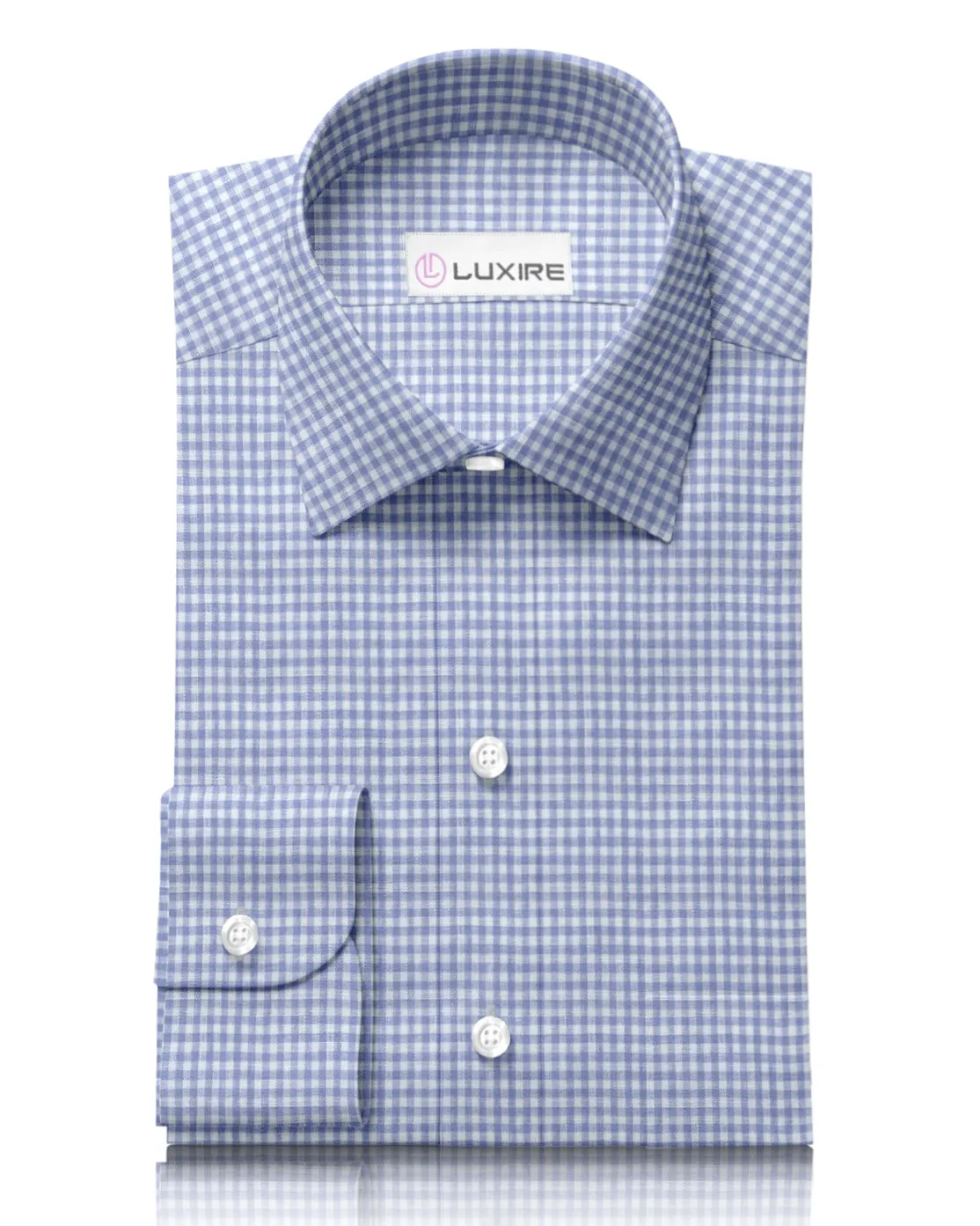 Linen:Blue Mini Gingham Shirt High Street Fashion