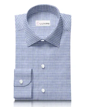 Linen:Blue Mini Gingham Shirt High Street Fashion