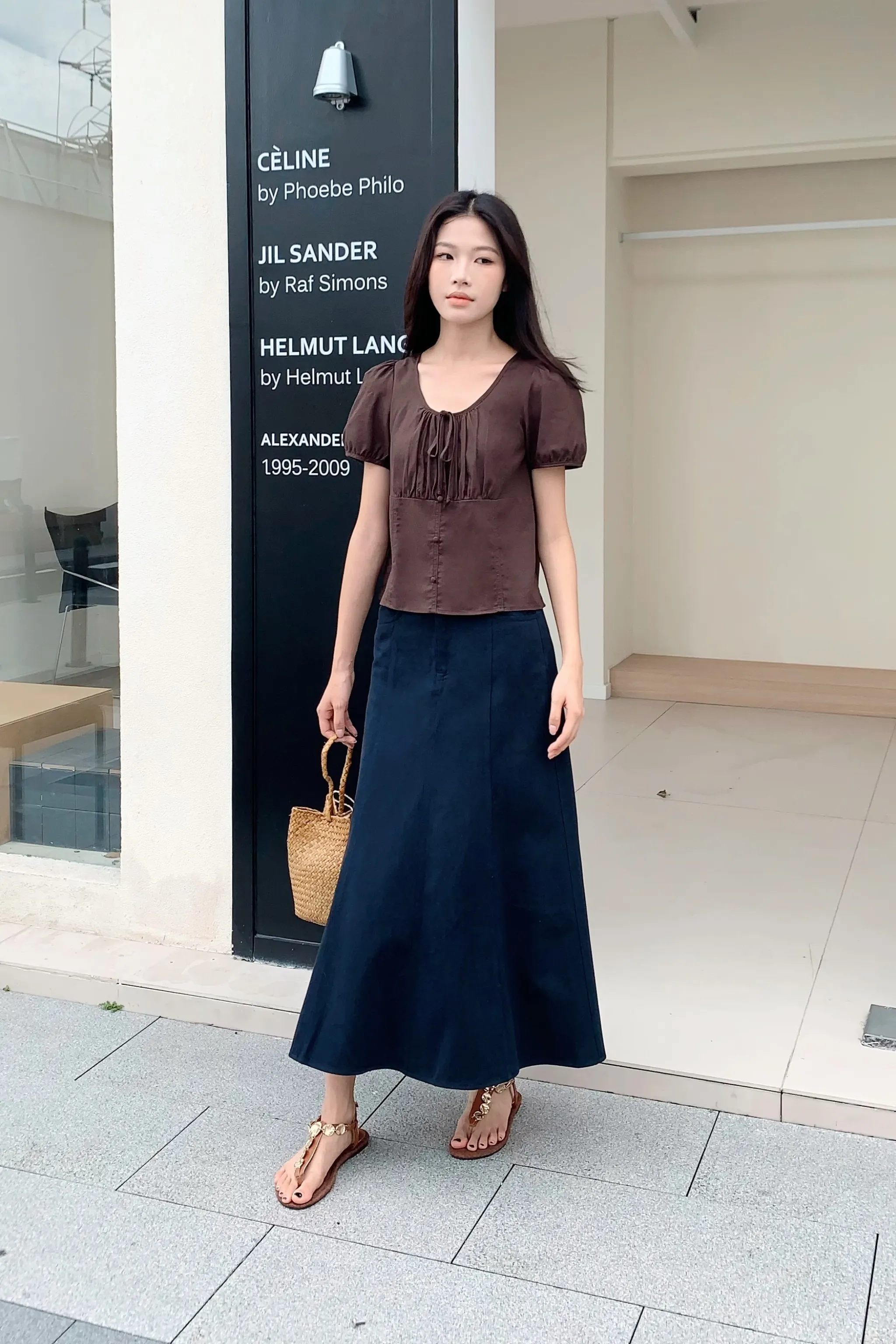 Loen Ruche Blouse Chestnut Brown Hot Weather Breathable Tank