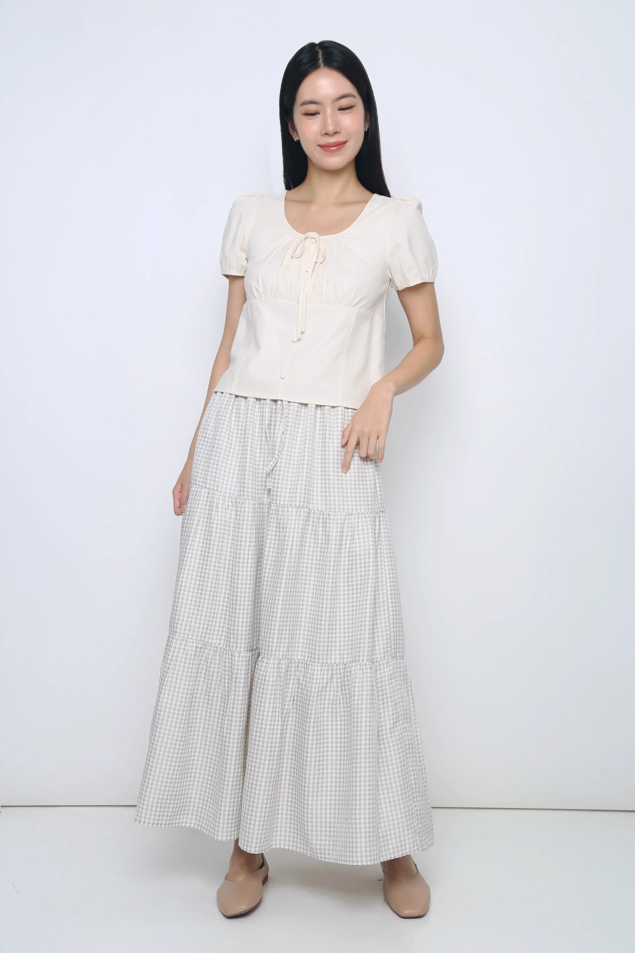 Loen Ruche Blouse Ivory FadeResistant Coating