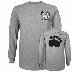 Booted Edgy Long-Sleeved Tee with Mascot Medallion and Paw Back from MV Sport