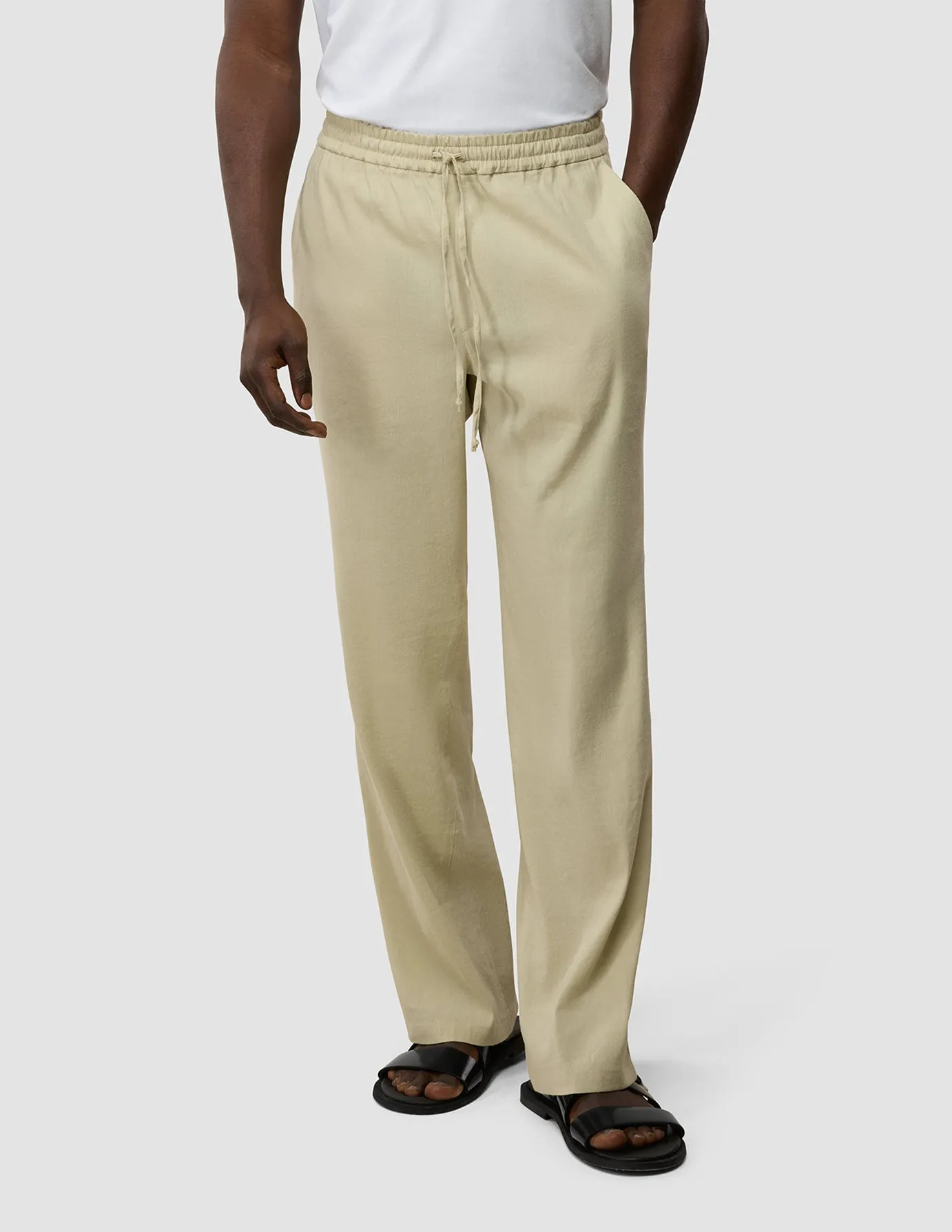 Secure Closures Refined Linen Pants Soft Sand