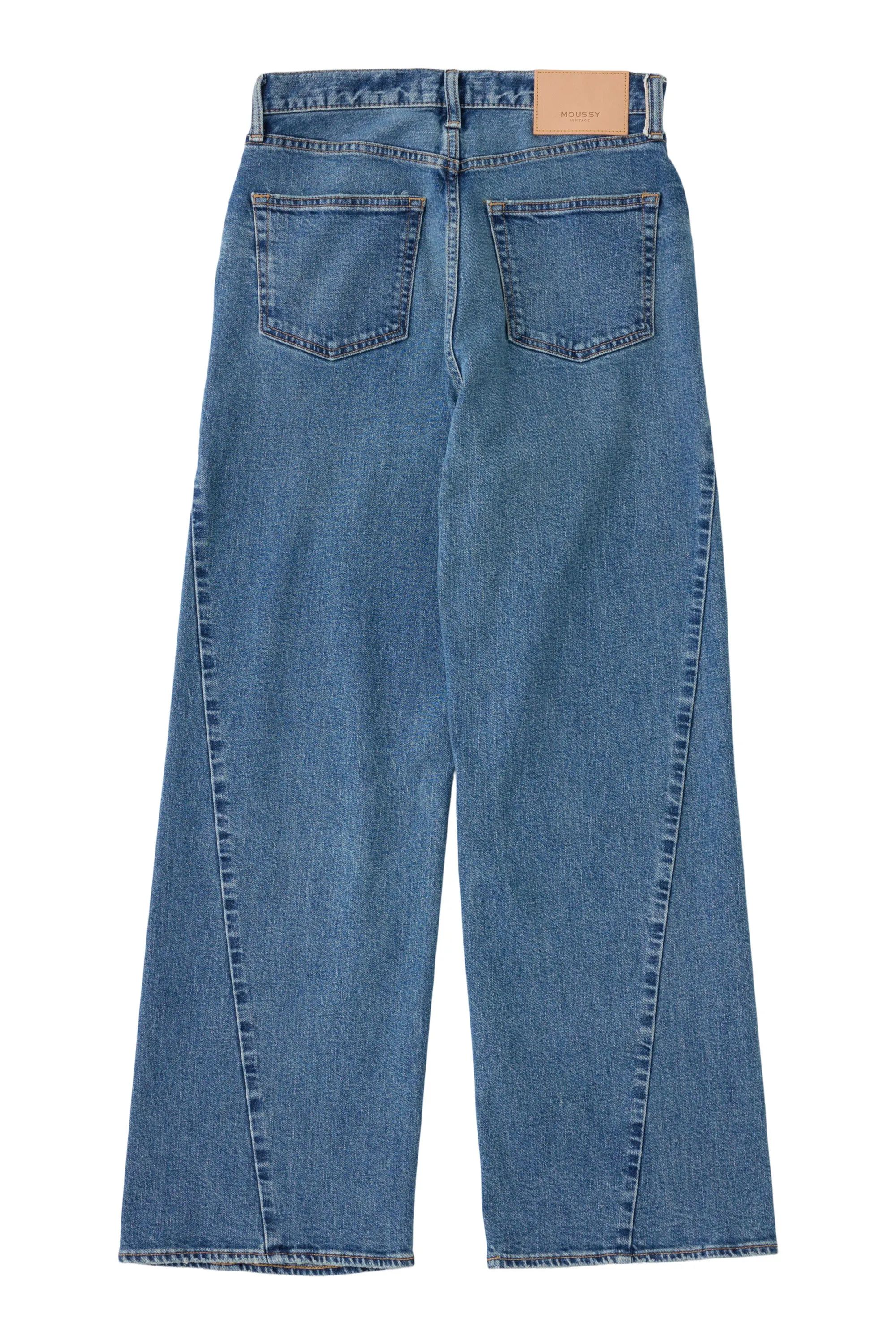 Moussy Denim Salisbury Wide Leg Jeans in Blue Relaxed Taper Daily Essential