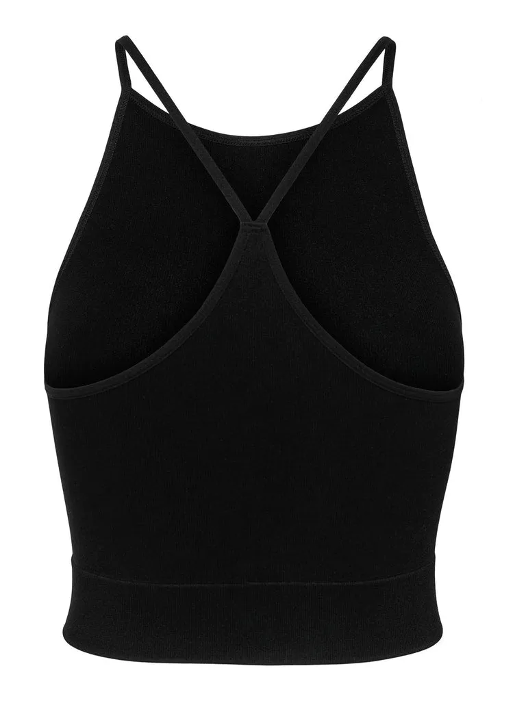 Snag Proof Weave Lucy Seamless Highneck Top - Black
