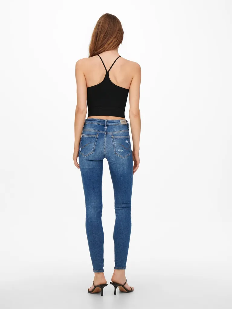 BondedShoulderTaping RecycledPolyesterBlend Lucy Seamless Highneck Top - Black