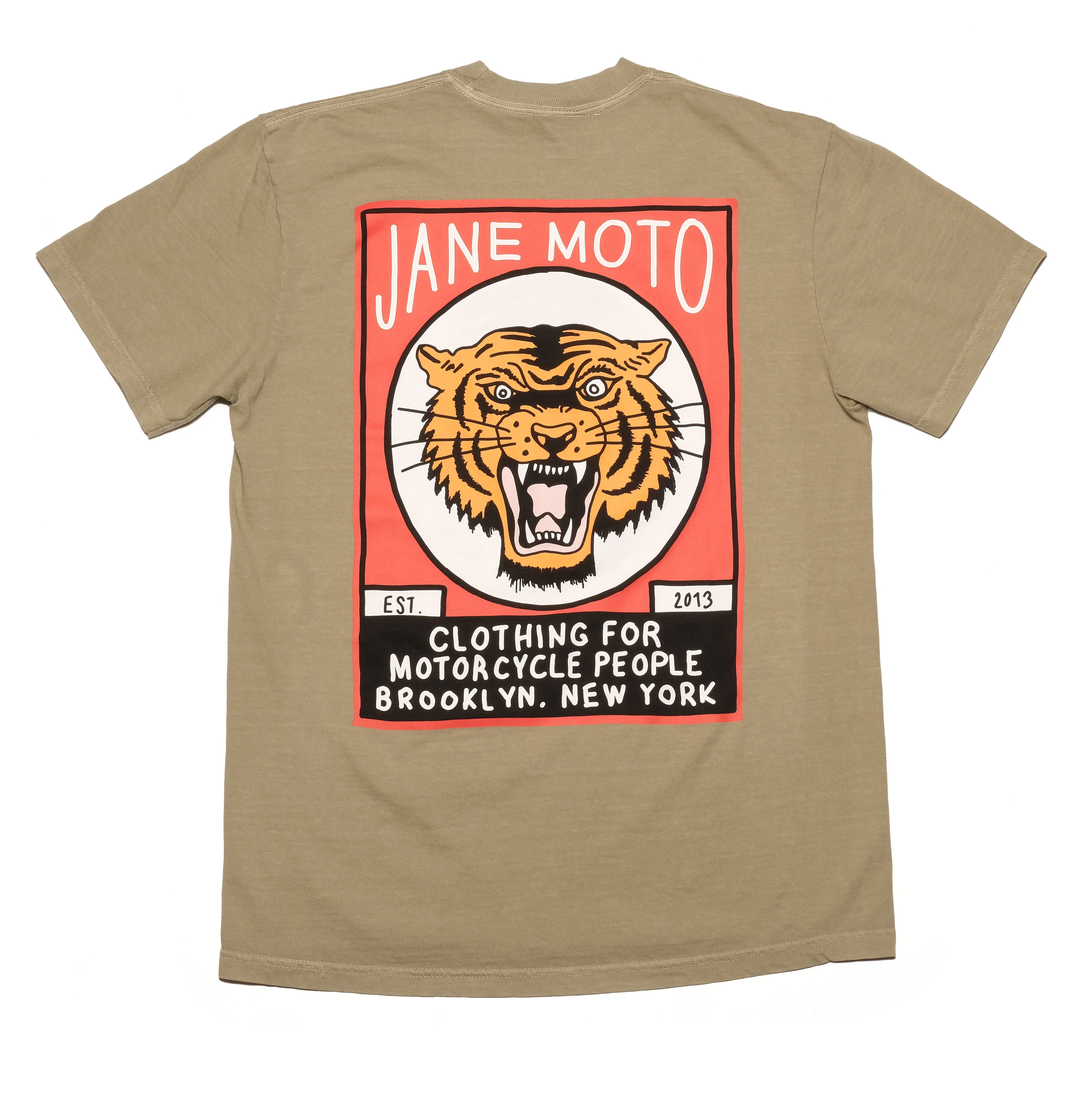 Light Casual Perfect for Workouts LUDLOW TIGER COLOR SHORT SLEEVE - KHAKI