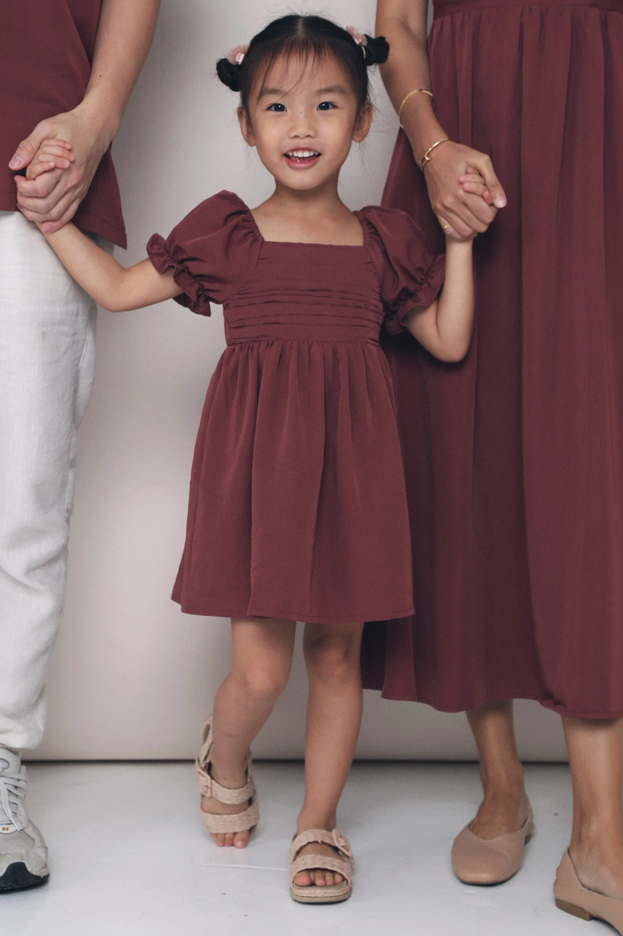 CNY MINI Glennis Ruche Dress Pomegranate Adjustable Straps