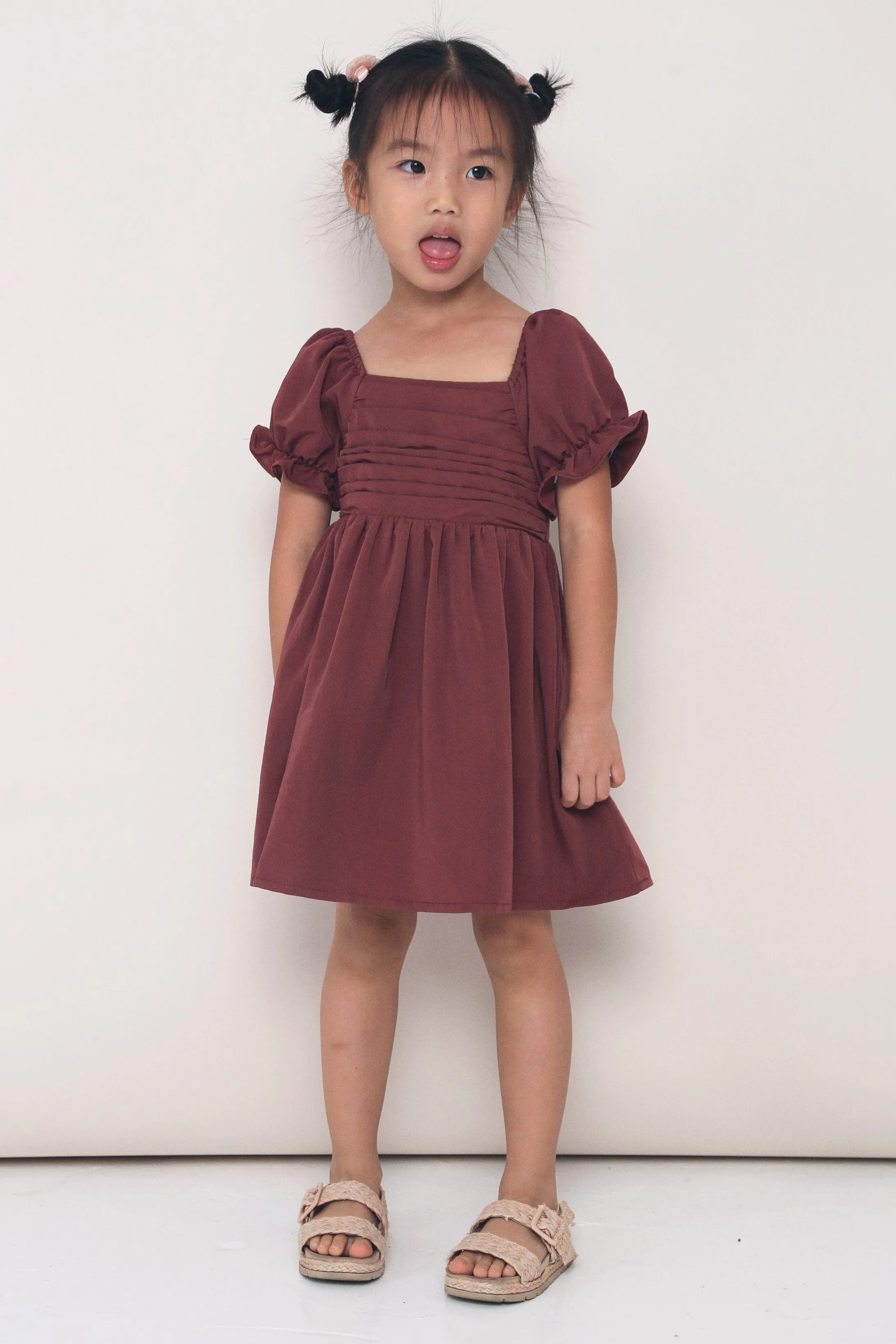 Calm Beauty CNY MINI Glennis Ruche Dress Pomegranate
