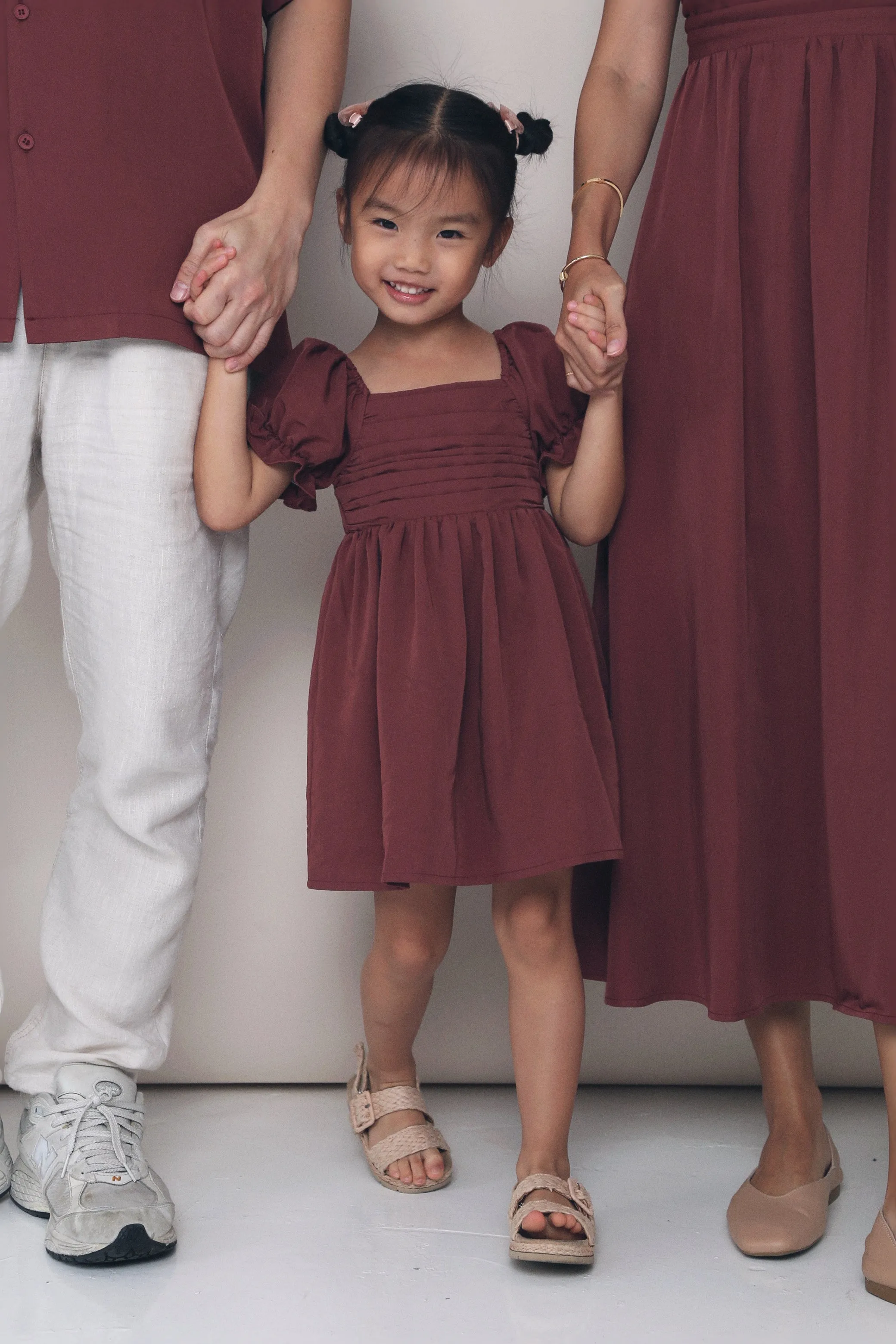 Daily Option Smooth Lines CNY MINI Glennis Ruche Dress Pomegranate