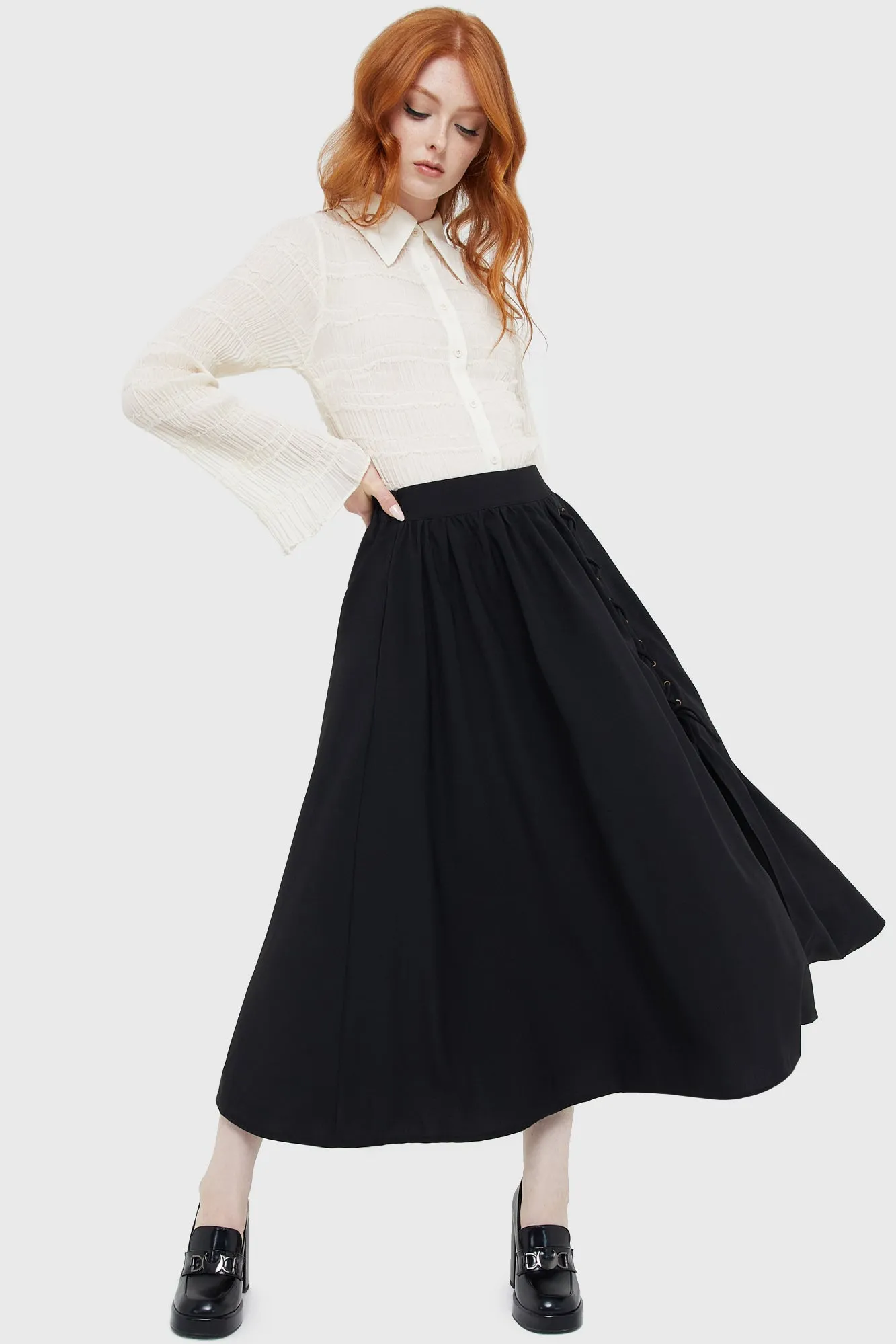 Stylist Pick Calm Mood Haven Hollow Skirt [BLACK]