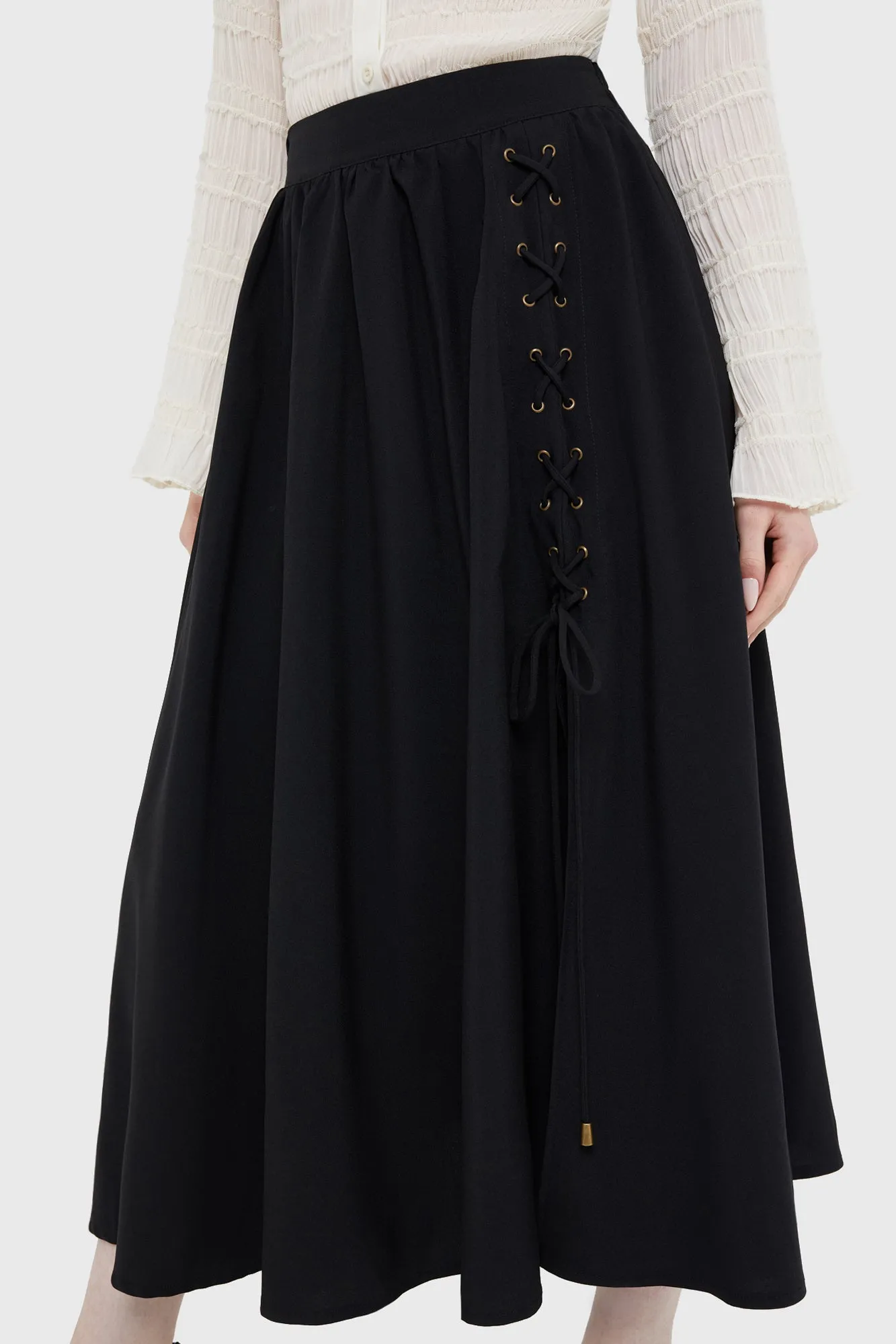 Haven Hollow Skirt [BLACK] Curvy Fit Airy Feel