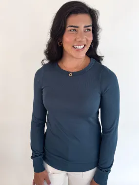 Cap heeled Stacy Long Sleeve Top Dark Spruce