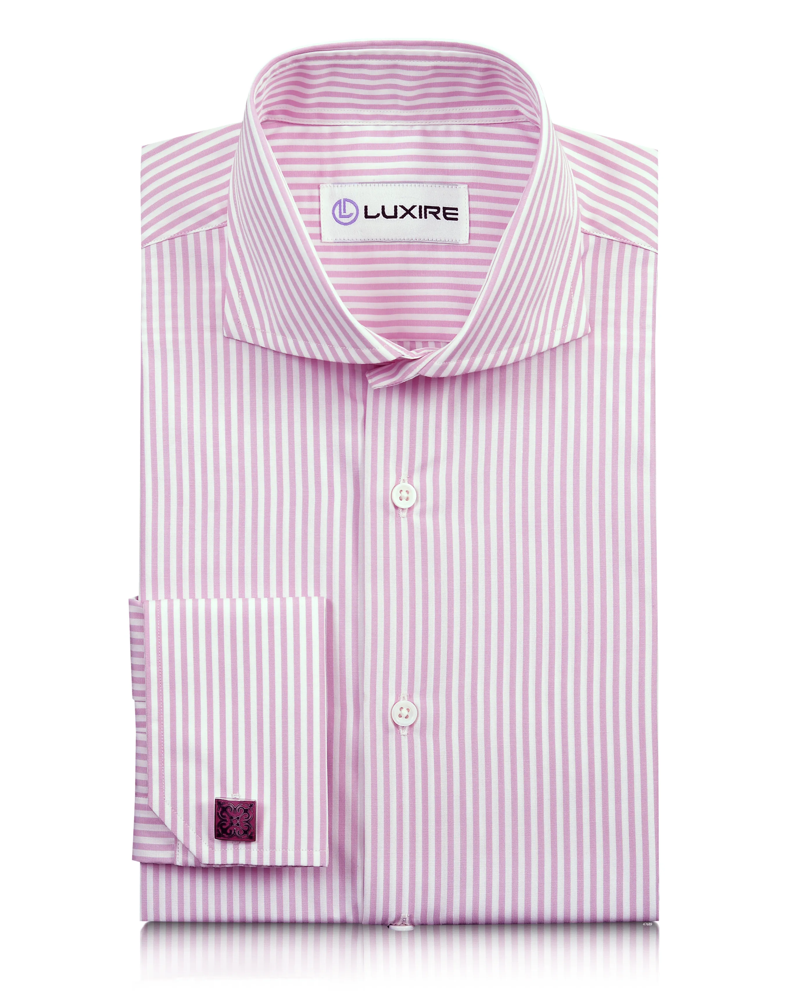 Pink Dress Stripes On White Shirt Versatile Wear Polished Look