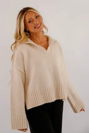Basic Layering On The Other Side Sweater-Beige