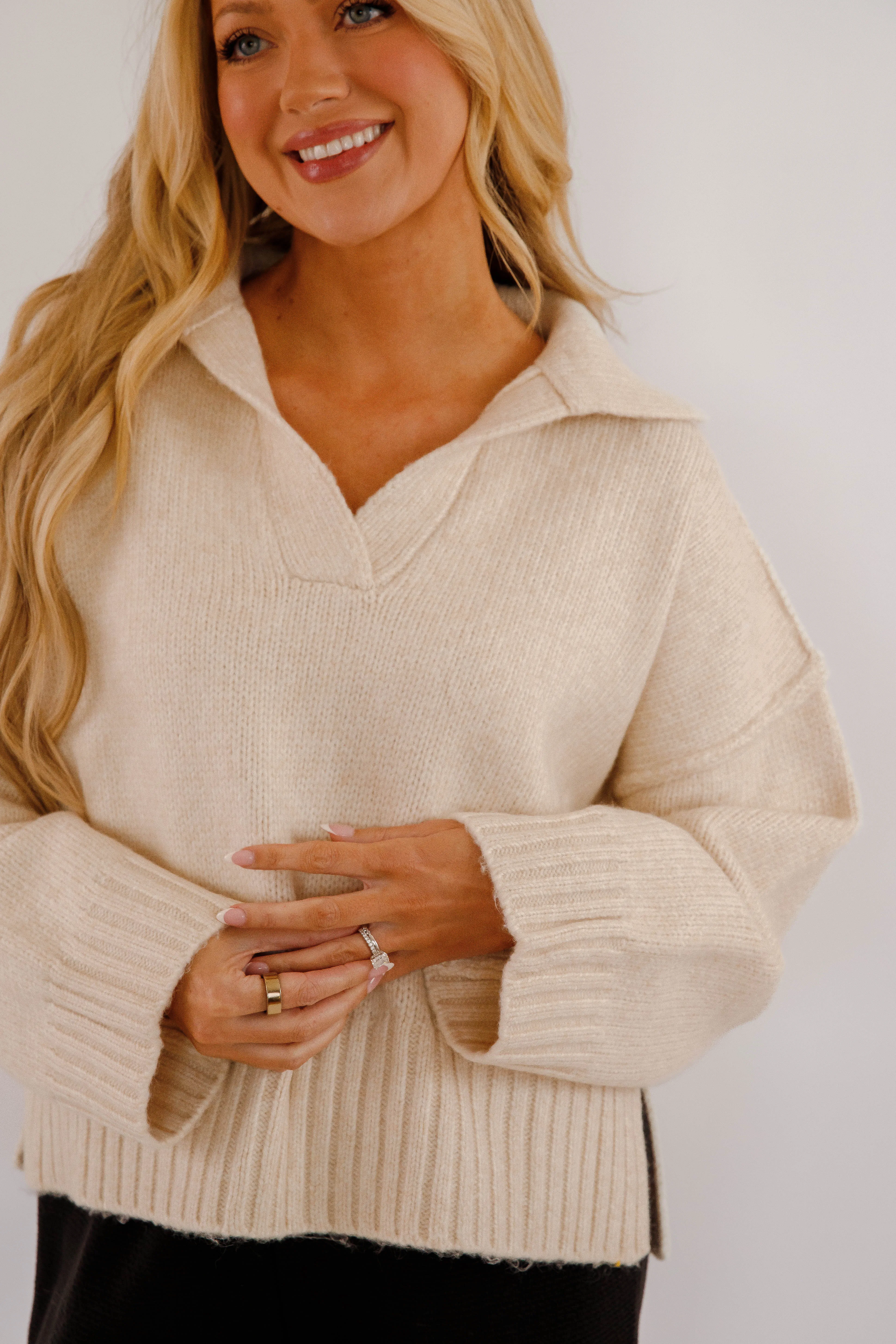 Breathable Knitwear Chill Mode On The Other Side Sweater-Beige