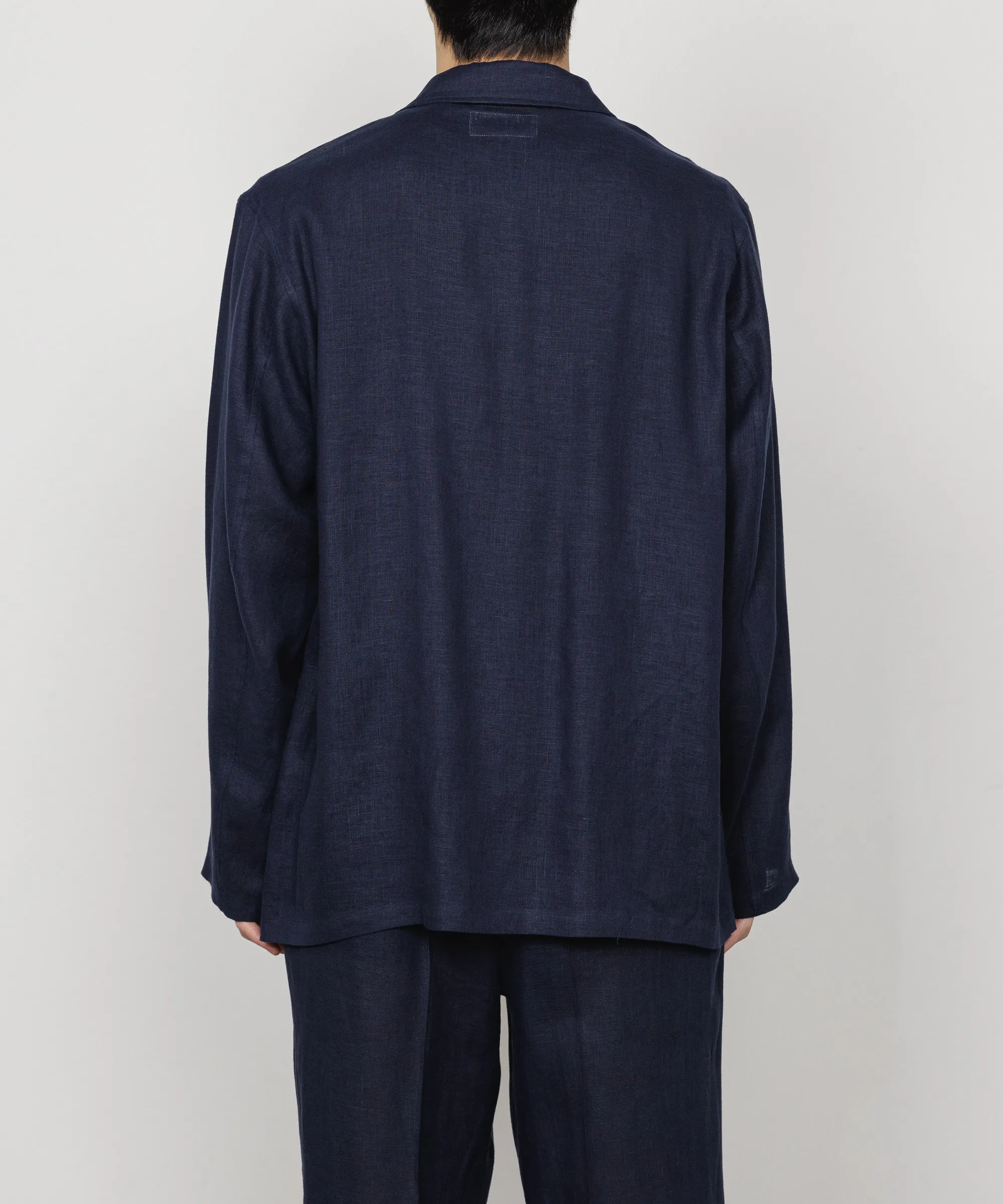 Layered Comfort Look MARKAWARE HEMP SHIRTING SHIRT JACKET - NAVY