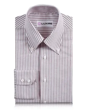 Maroon University Stripes Wrinkle Resistant Oxford Shirt No Bulk Layering System Summer Vibes