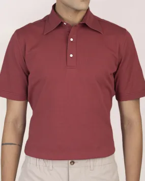 Sweat-Absorbing Marsala Soft Polo T-Shirt