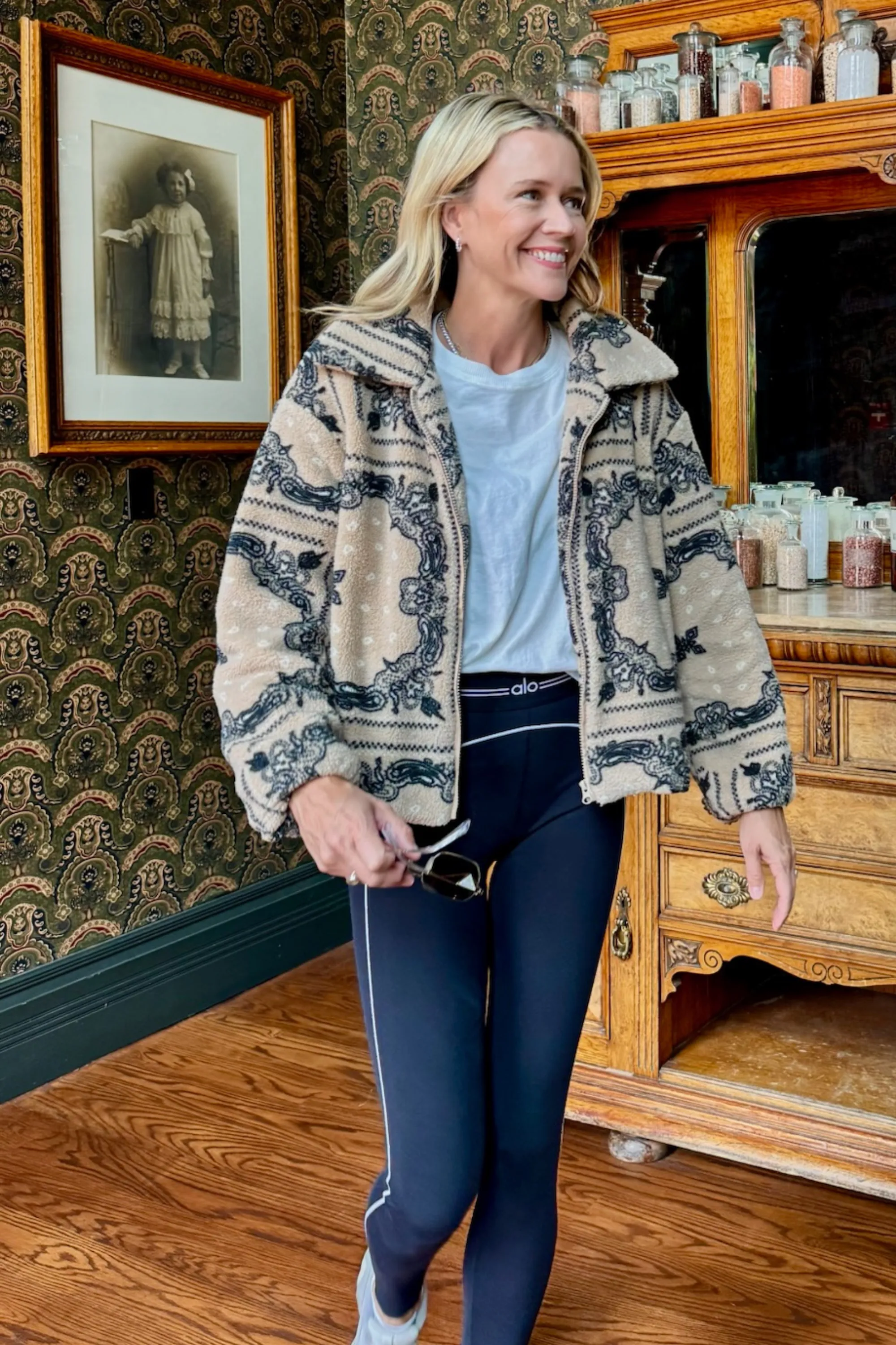 MASON'S DAUGHTER | Coco Jacket, Cream Bandana Print Wrinkle Resistant Weave SustainableBlend