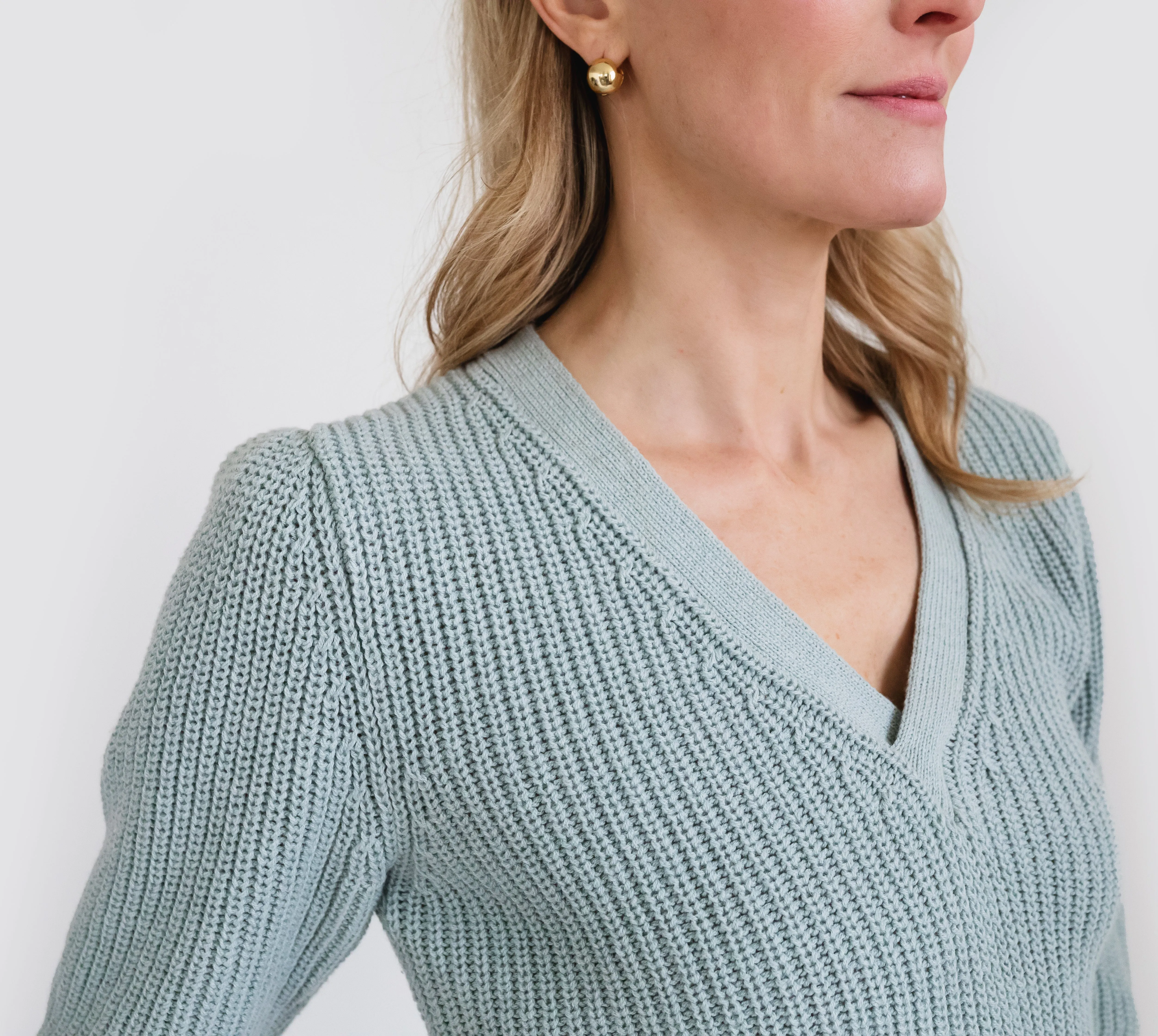 MASON'S DAUGHTER | Cropped Melissa Sweater, Soft Blue AntiPill Finish