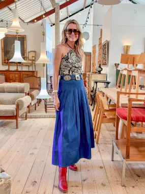 Fashionable Style Simple Flow MASON'S DAUGHTER Emma Skirt, Stone Wash Chambray