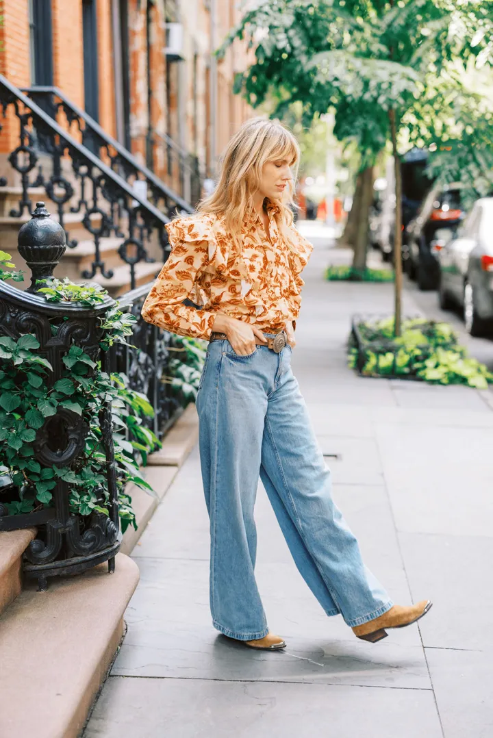 MASON'S DAUGHTER Grace Shirt, Golden Meadow HighElasticity