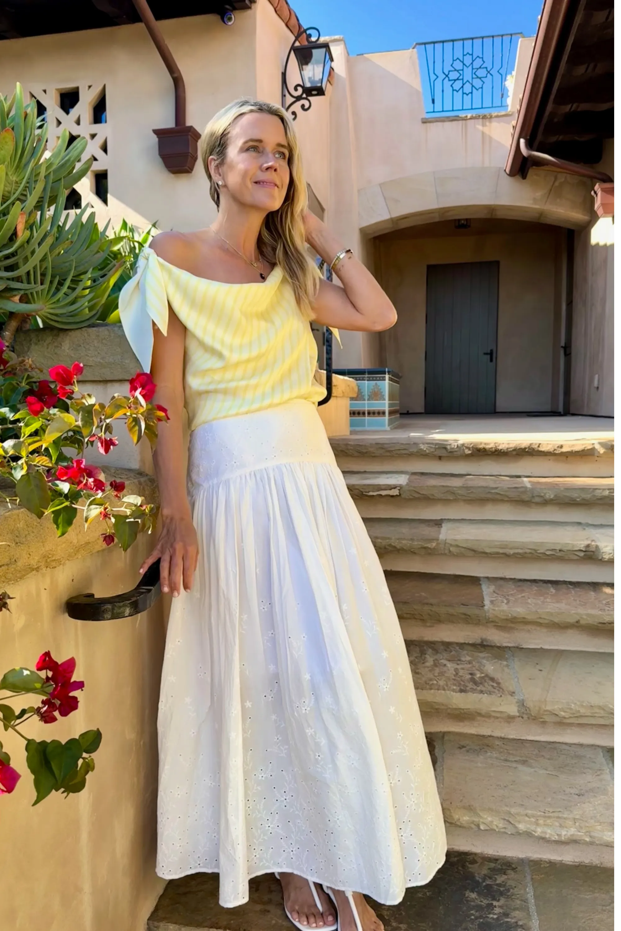 SeamlessKnitConstruction MASONS DAUGHTER | Lily Scarf Top, Yellow & Yellow Striped