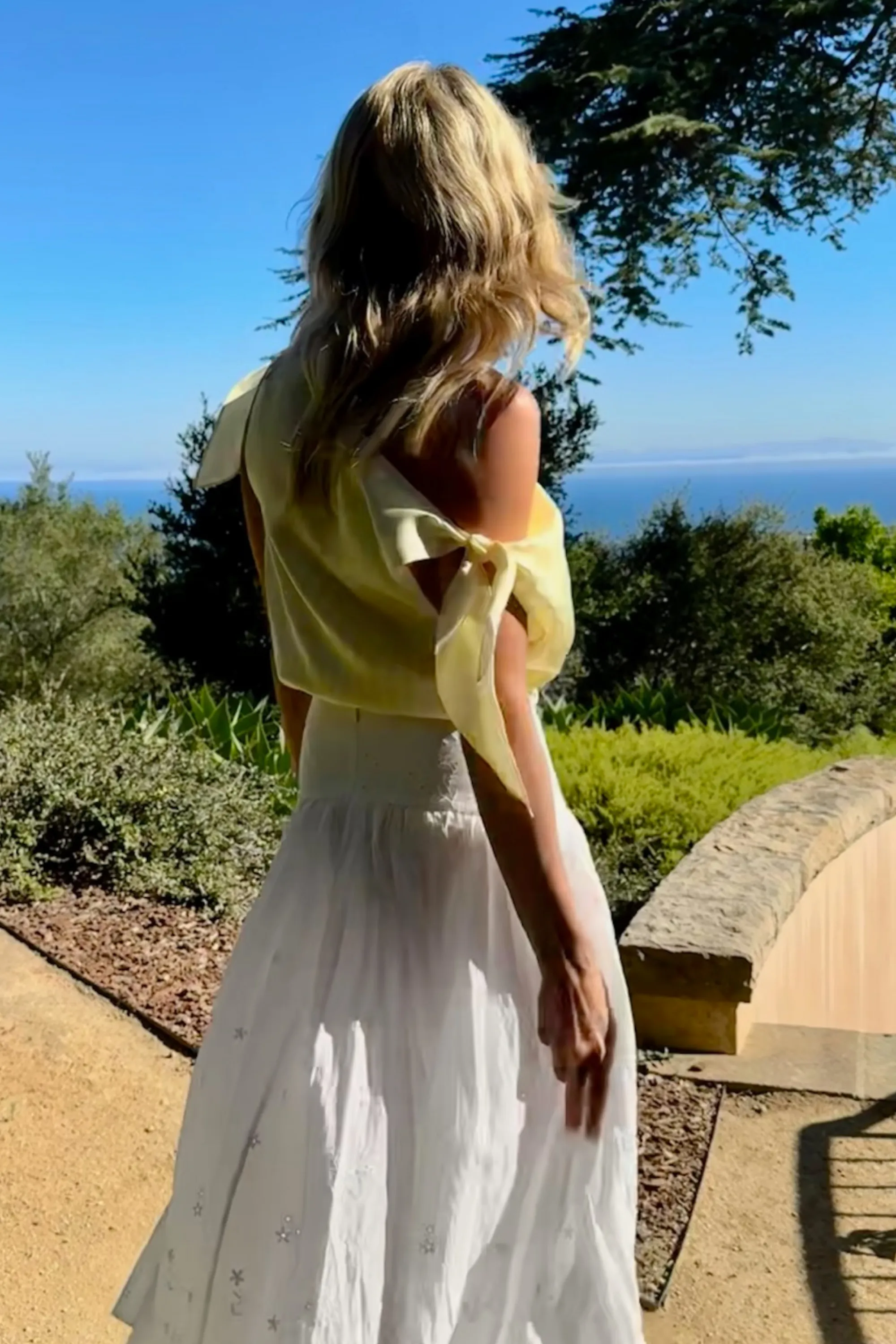 MASONS DAUGHTER | Lily Scarf Top, Yellow & Yellow Striped Soft Touch Fabric