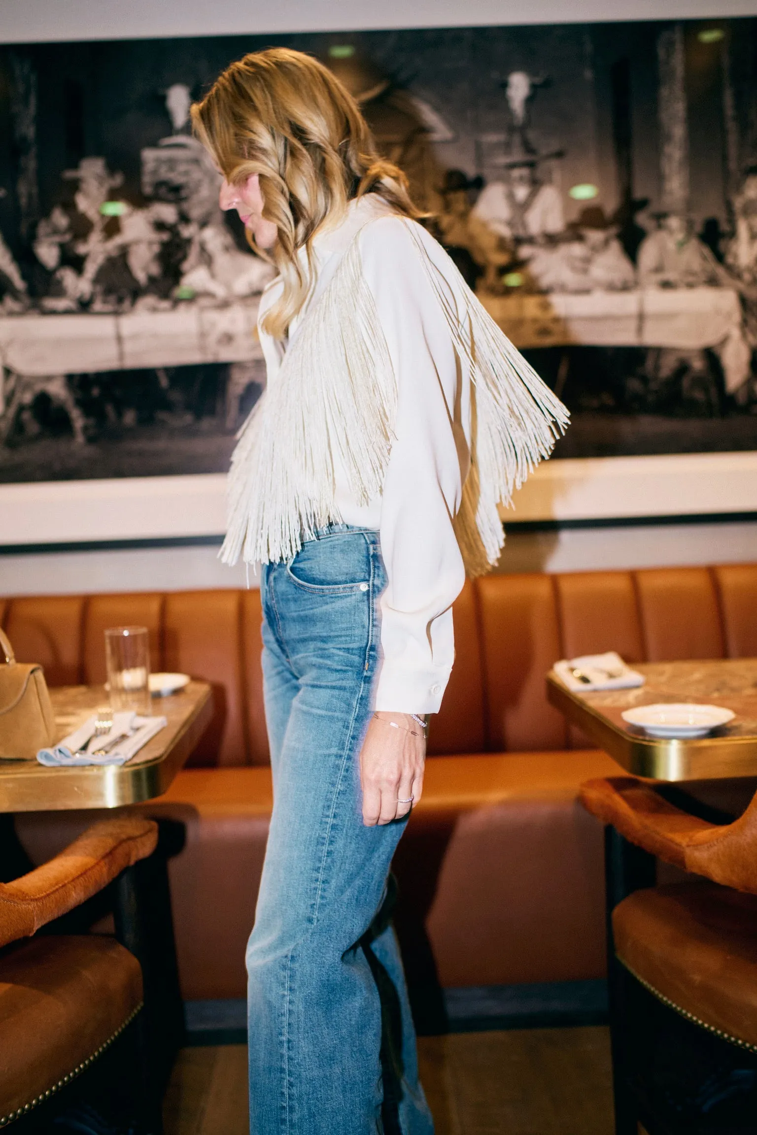 Hypoallergenic Textile MASON'S DAUGHTER | Loretta Western Fringe Top, Ivory