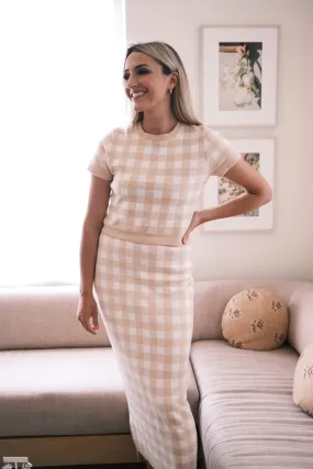 MASON'S DAUGHTER | Stella Knit Top, Blush Gingham Active Tee