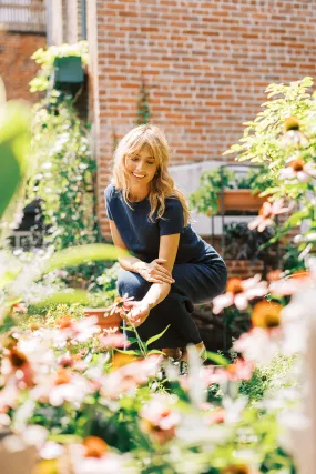 Hydrophobic Threadwork Garment Dyed Finish MASON'S DAUGHTER Stella Knit Top, Navy