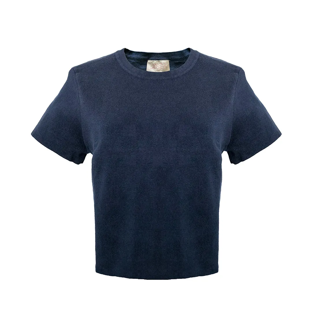 MASON'S DAUGHTER Stella Knit Top, Navy Fade Resistant Finish