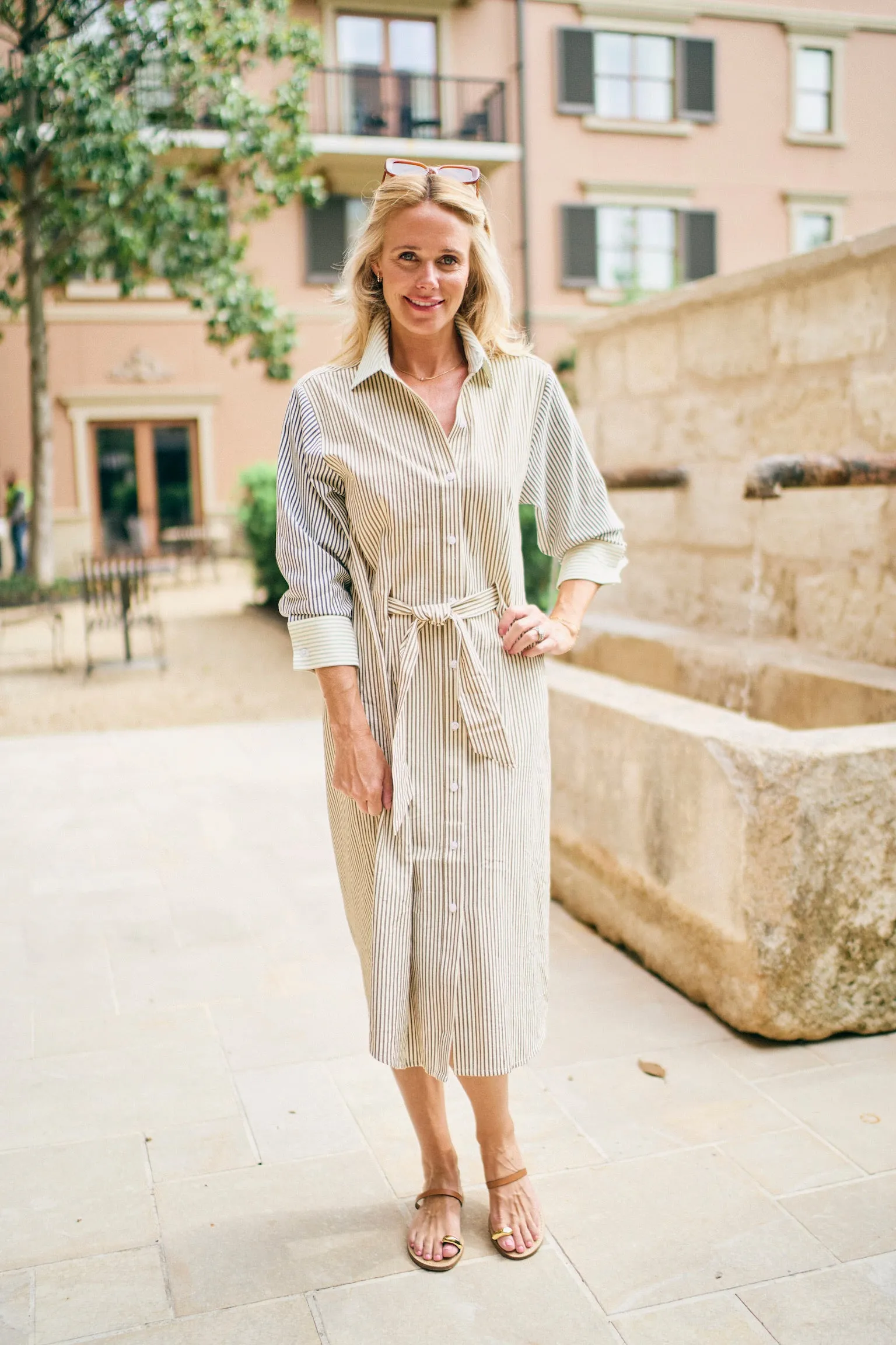 MASON'S DAUGHTER | Sutton Shirtdress, Multi Stripe Patterned-Fabric