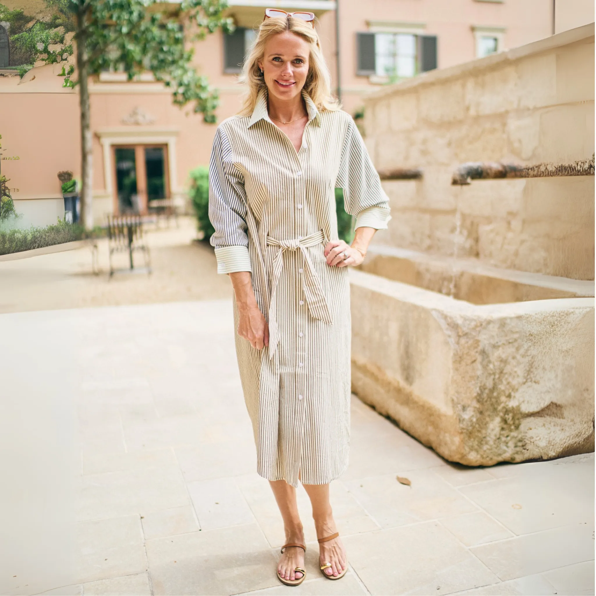 MASON'S DAUGHTER | Sutton Shirtdress, Multi Stripe Chic Layering