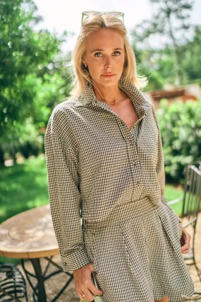 Ethical production MASON'S DAUGHTER | the Cropped Boyfriend Shirt, Black & Ivory Gingham