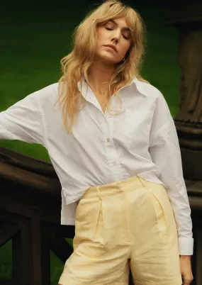 MASON'S DAUGHTER the French Cuff Boyfriend Shirt, White Poplin SustainableBlend Durable Double Stitching