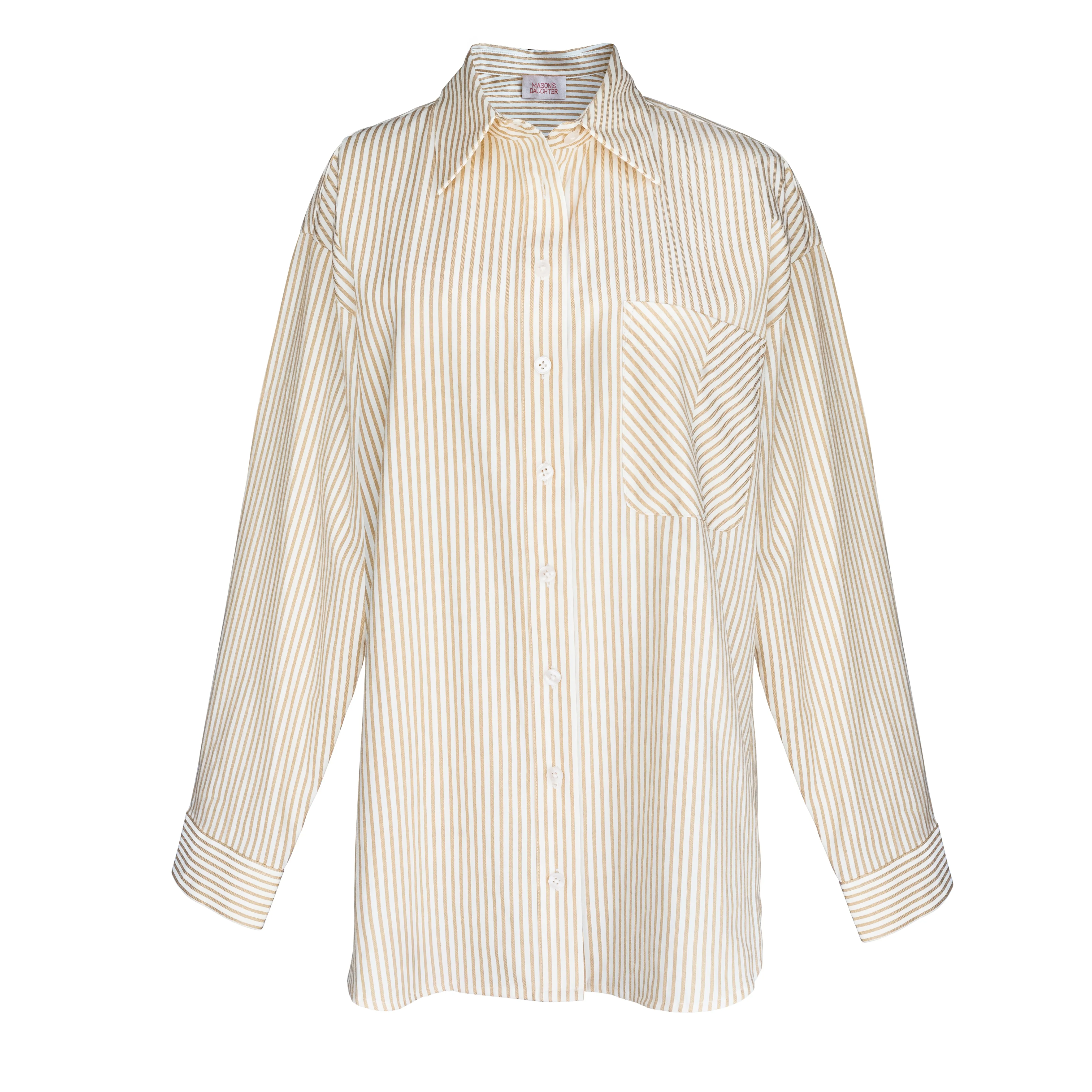 MASON'S DAUGHTER | the Matthew Shirt, Mustard Striped Lightweight Knit