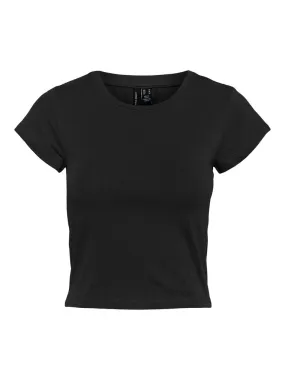 Anti Pill Surface DoubleLayeredShoulders Maxi Short Sleeve Crop Cotton Top