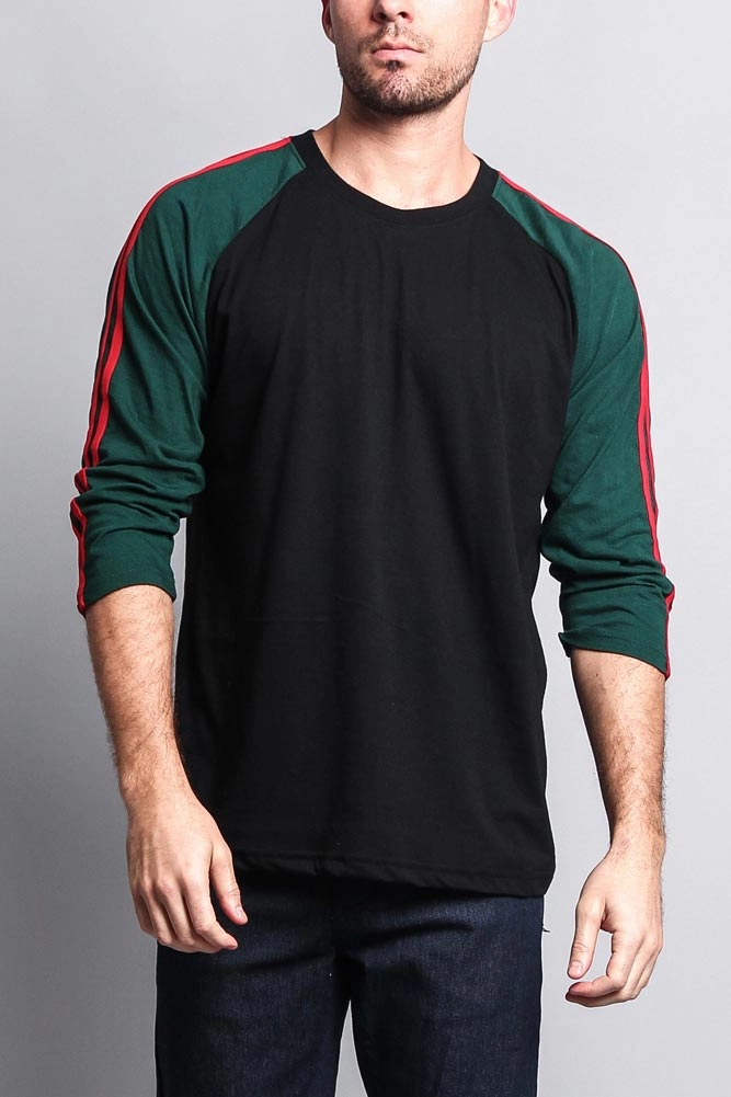 Men's Baseball T Shirt with Stripes Cooling Technology