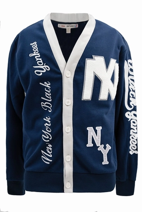 Versatile Layering Men's Baseball Team Chenille Patch Embroidery Cardigan