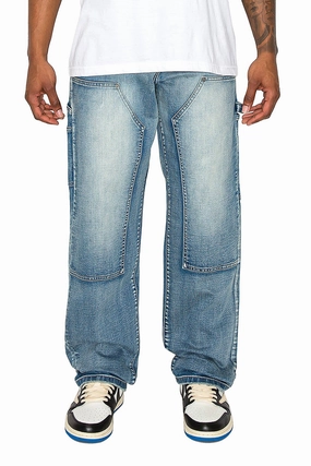 Neutral Look Men's Carpenter Washed Baggy Denim Jeans