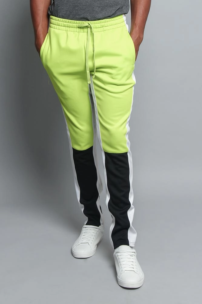 Stretchable Wear Moisture Management Men's Color Blocked Track Pants