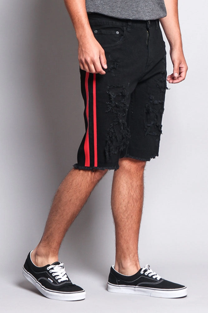 Men's Distressed Tape Shorts Anti Chafe Lining