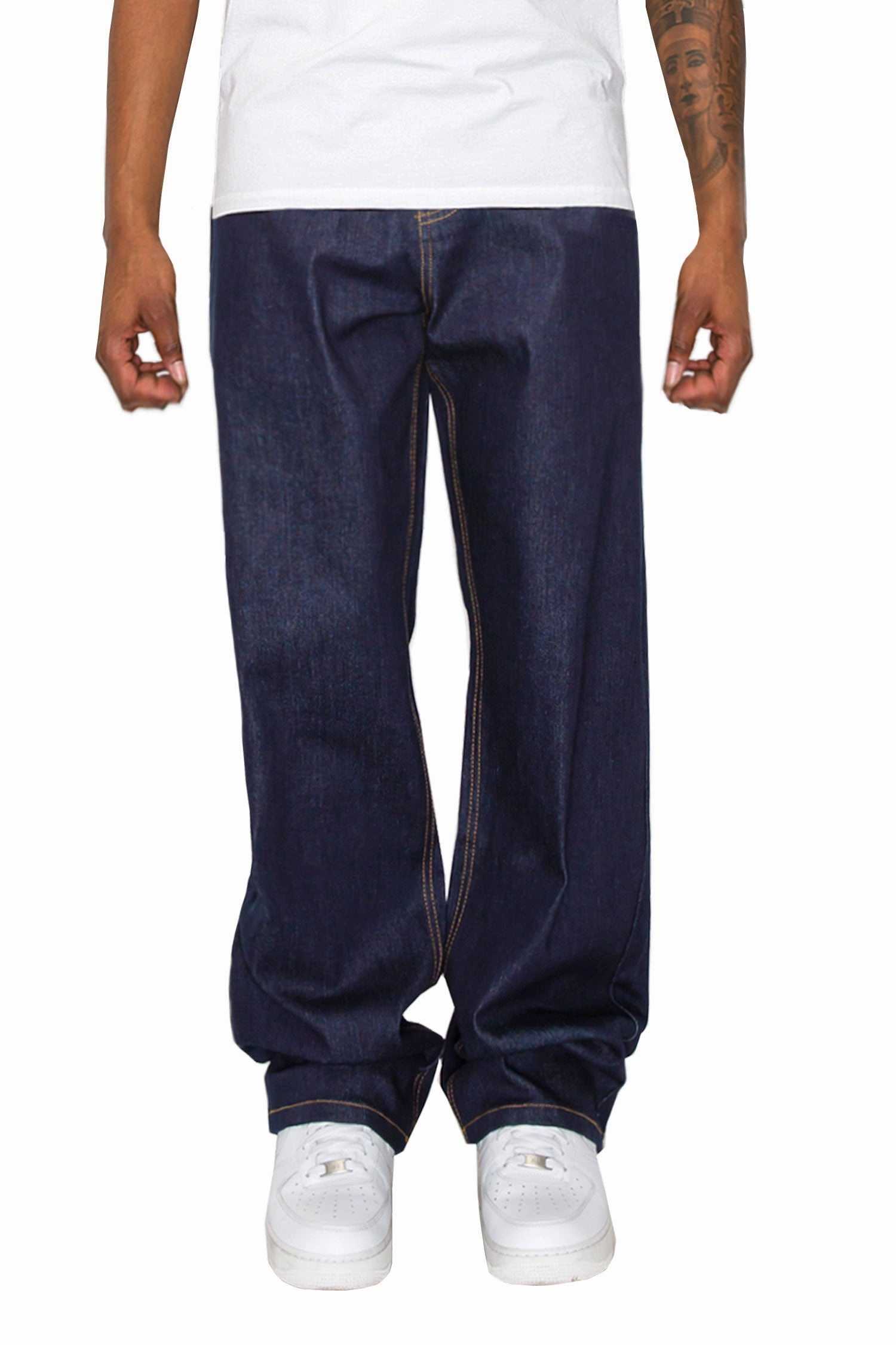 Men's Essential Baggy Raw Denim Jeans NonIrritatingSeams Comfy Material