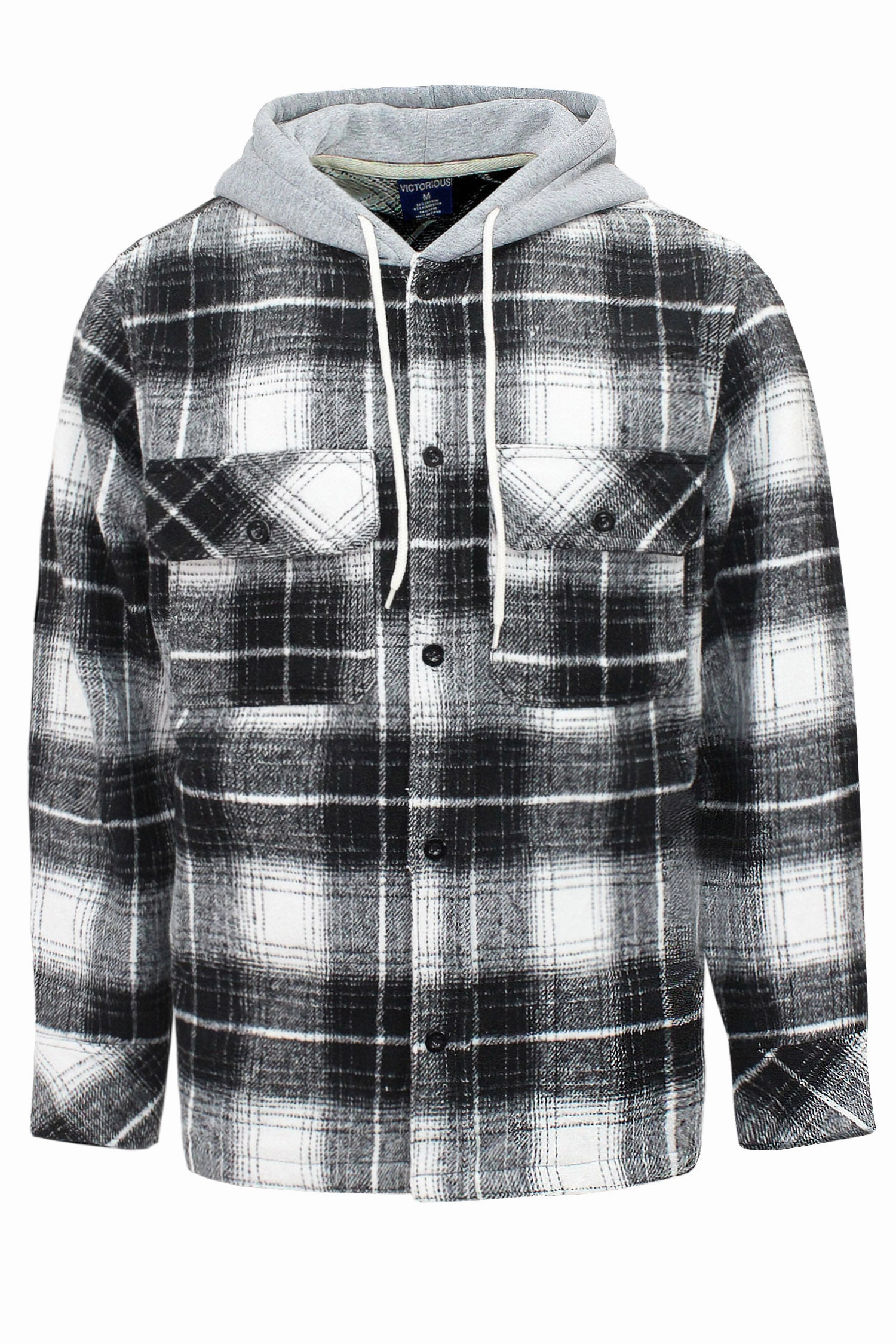 Men's Essential Hooded Flannel Overshirt Transitional Daily Fit
