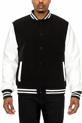 Men's Essential Melton Varsity Jacket Primaloft Insulation