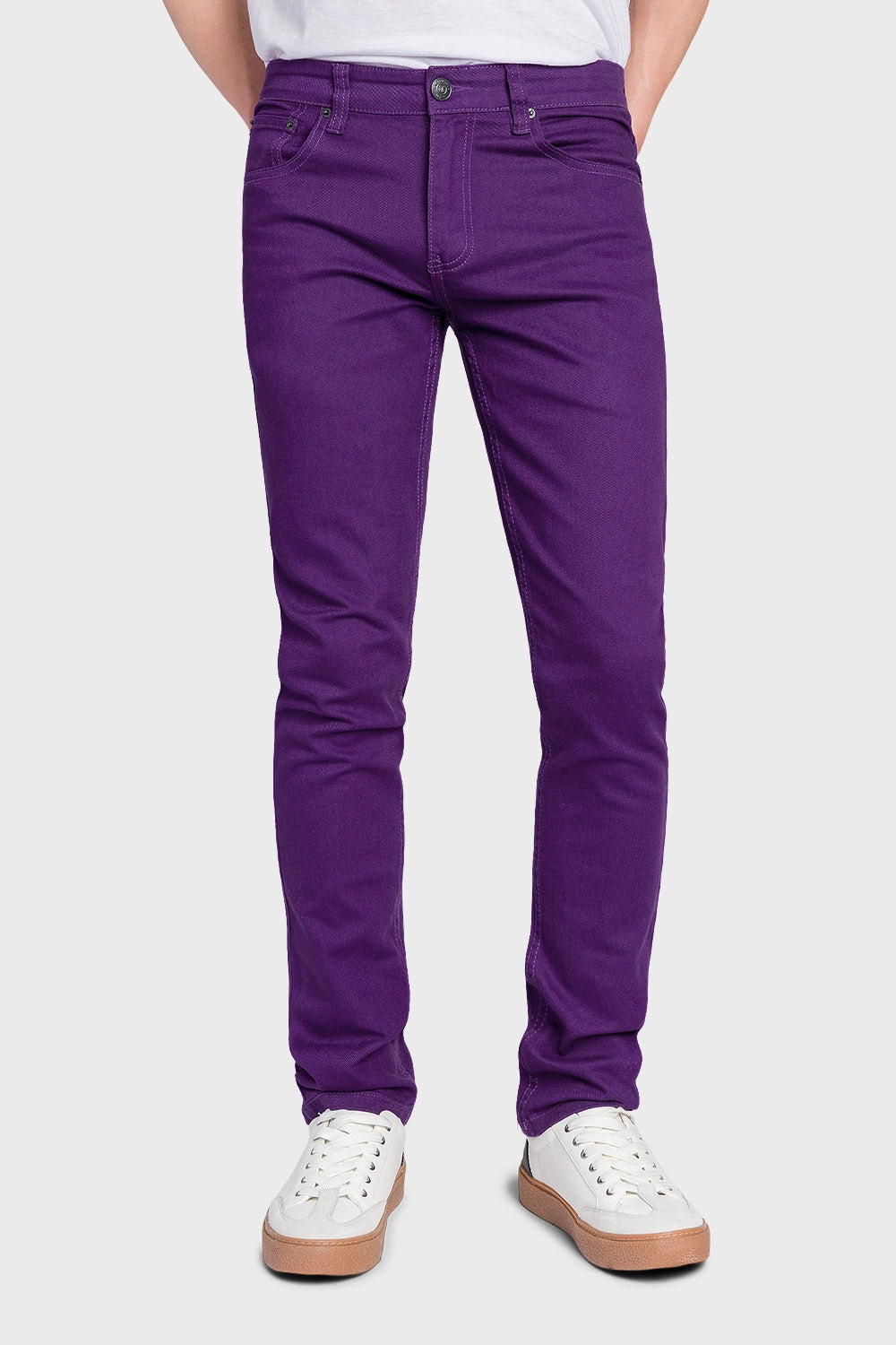 Men's Essential Skinny Fit Colored Jeans (Purple) Stay Dry Tagless Labeling