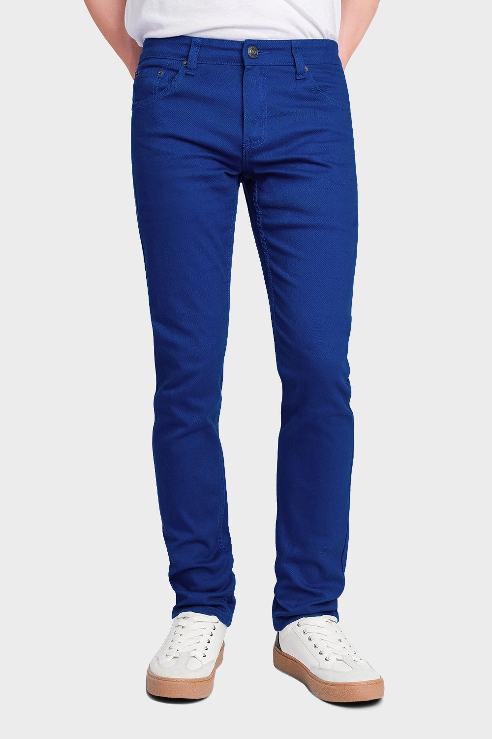 Breathable Comfort Design Layered Protection Men's Essential Skinny Fit Colored Jeans (Royal Blue)